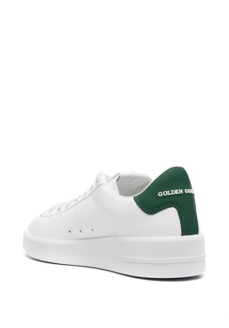 white and dark green GGDB logo-print laced calf leather sneakers  GOLDEN GOOSE | GWF00197-F00475310502